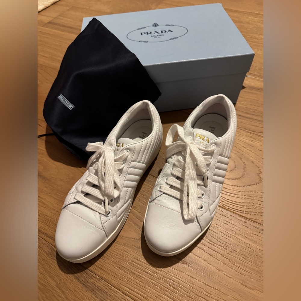 PRADA White Women's Sneakers size 7.5